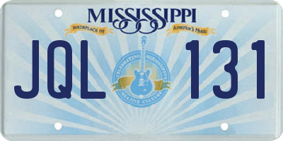 MS license plate JQL131