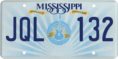 MS license plate JQL132