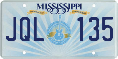 MS license plate JQL135