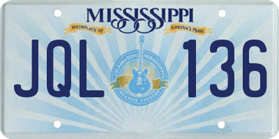 MS license plate JQL136