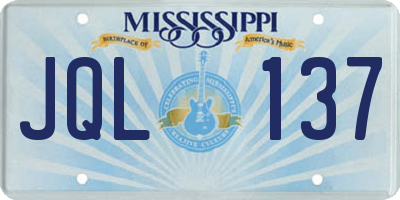 MS license plate JQL137