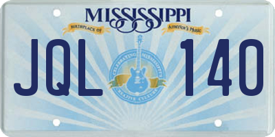 MS license plate JQL140