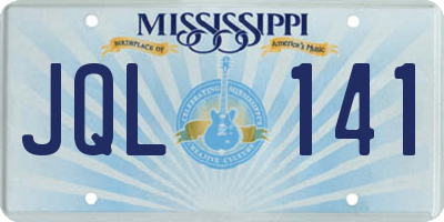 MS license plate JQL141