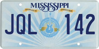 MS license plate JQL142