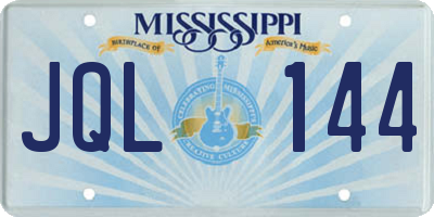 MS license plate JQL144