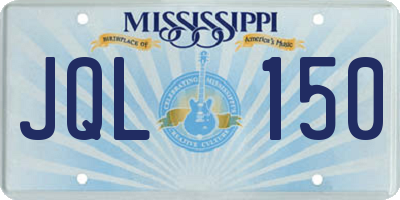 MS license plate JQL150