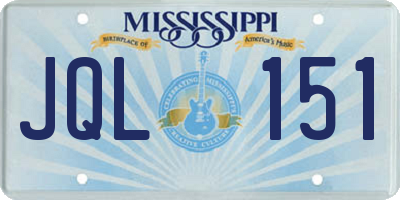 MS license plate JQL151