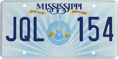 MS license plate JQL154