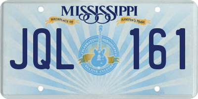MS license plate JQL161