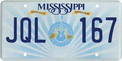 MS license plate JQL167