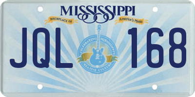 MS license plate JQL168