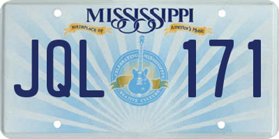 MS license plate JQL171