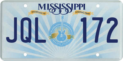 MS license plate JQL172
