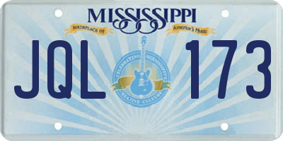 MS license plate JQL173