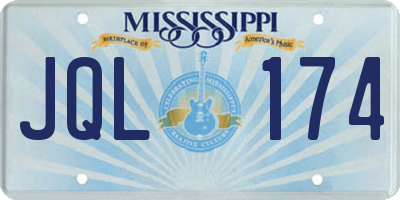 MS license plate JQL174