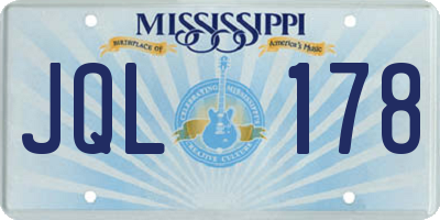 MS license plate JQL178