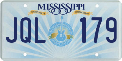 MS license plate JQL179