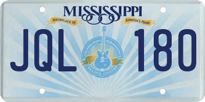 MS license plate JQL180