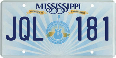 MS license plate JQL181