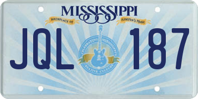 MS license plate JQL187