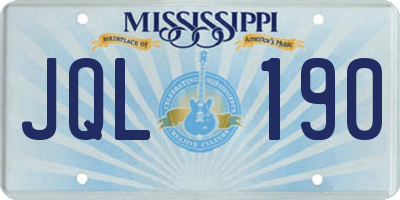 MS license plate JQL190