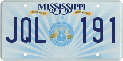MS license plate JQL191