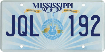 MS license plate JQL192