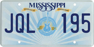 MS license plate JQL195
