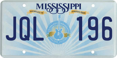MS license plate JQL196