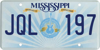 MS license plate JQL197
