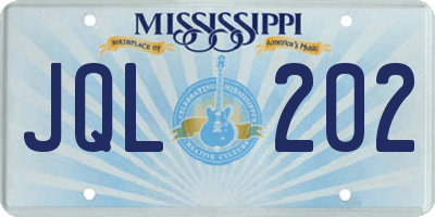 MS license plate JQL202