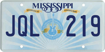 MS license plate JQL219