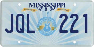 MS license plate JQL221