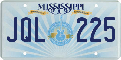 MS license plate JQL225
