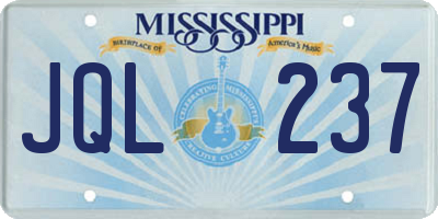 MS license plate JQL237