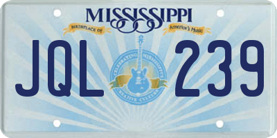 MS license plate JQL239
