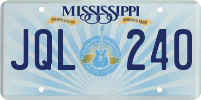 MS license plate JQL240