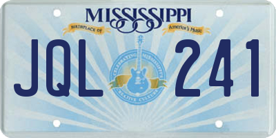 MS license plate JQL241