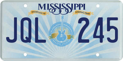 MS license plate JQL245