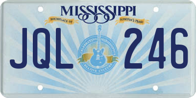 MS license plate JQL246