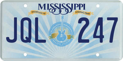 MS license plate JQL247