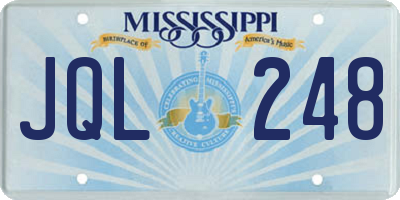 MS license plate JQL248