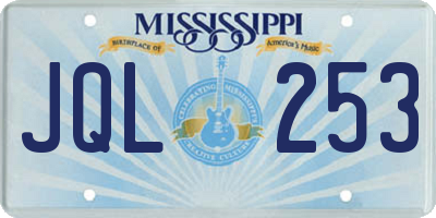 MS license plate JQL253