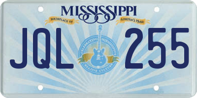 MS license plate JQL255