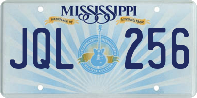 MS license plate JQL256