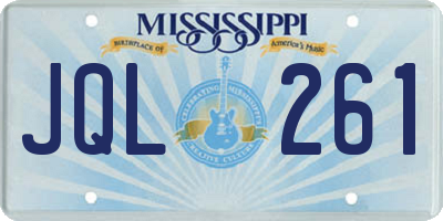 MS license plate JQL261