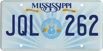 MS license plate JQL262