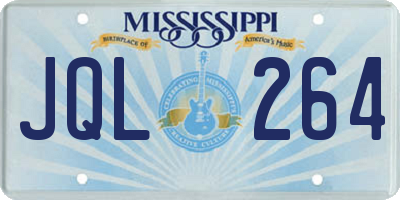 MS license plate JQL264