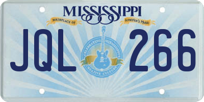 MS license plate JQL266