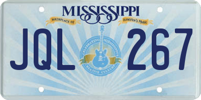 MS license plate JQL267